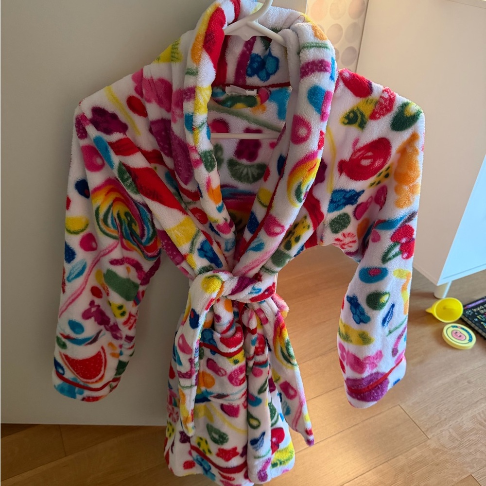 Dylan's Candy Bar Colorful Candy soft and fuzzy Kids Robe size L/XL - Picture 2 of 6